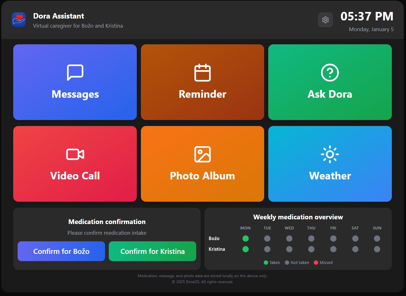 Dora Care application preview